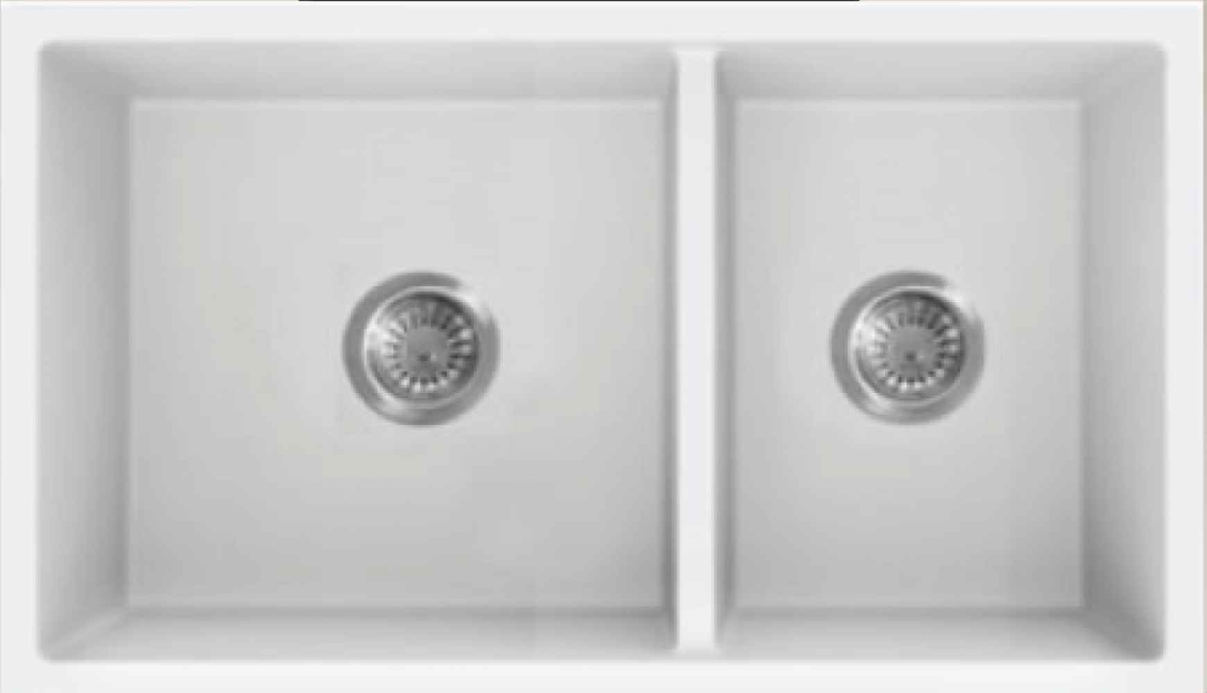 27-in. W White Granite Composite Kitchen Sink With 2 Bowl