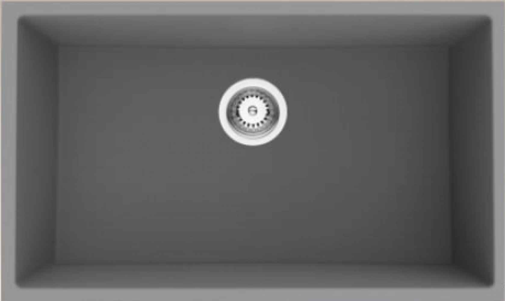 34-in. W CSA Approved Grey Granite Composite Kitchen Sink With 1 Bowl