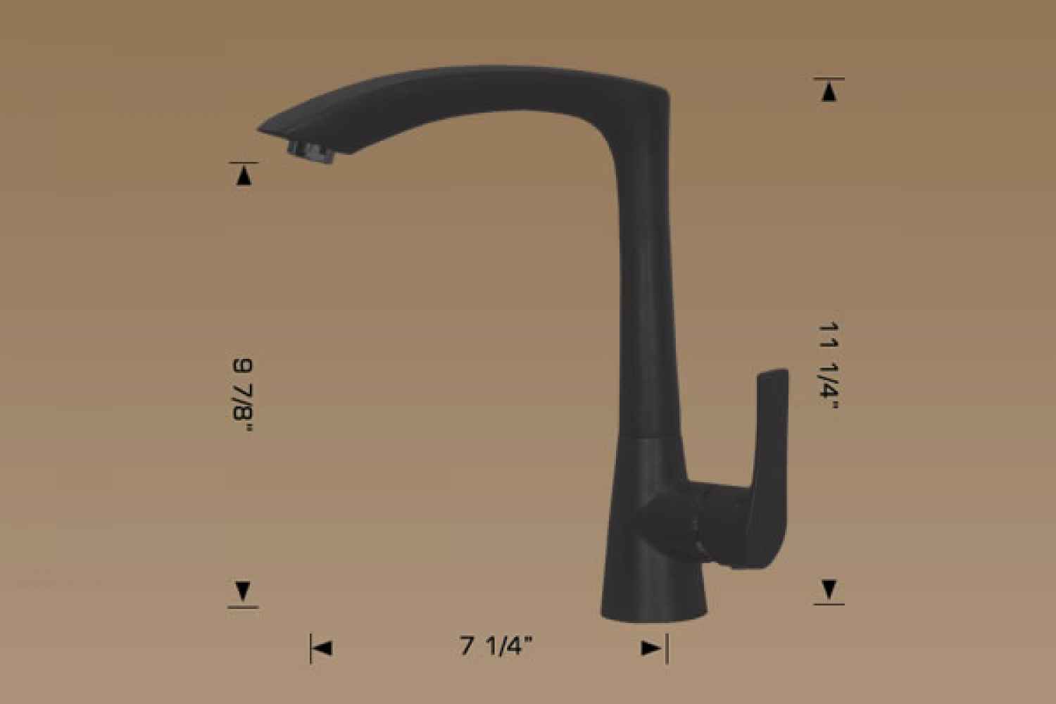 1 Hole  Black Kitchen Sink Faucet Black Stainless Steel