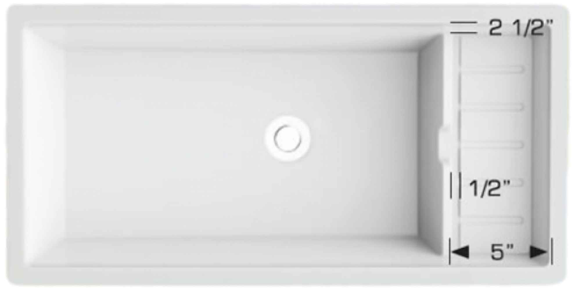36-in. W White Granite Composite Kitchen Sink With 1 Bowl
