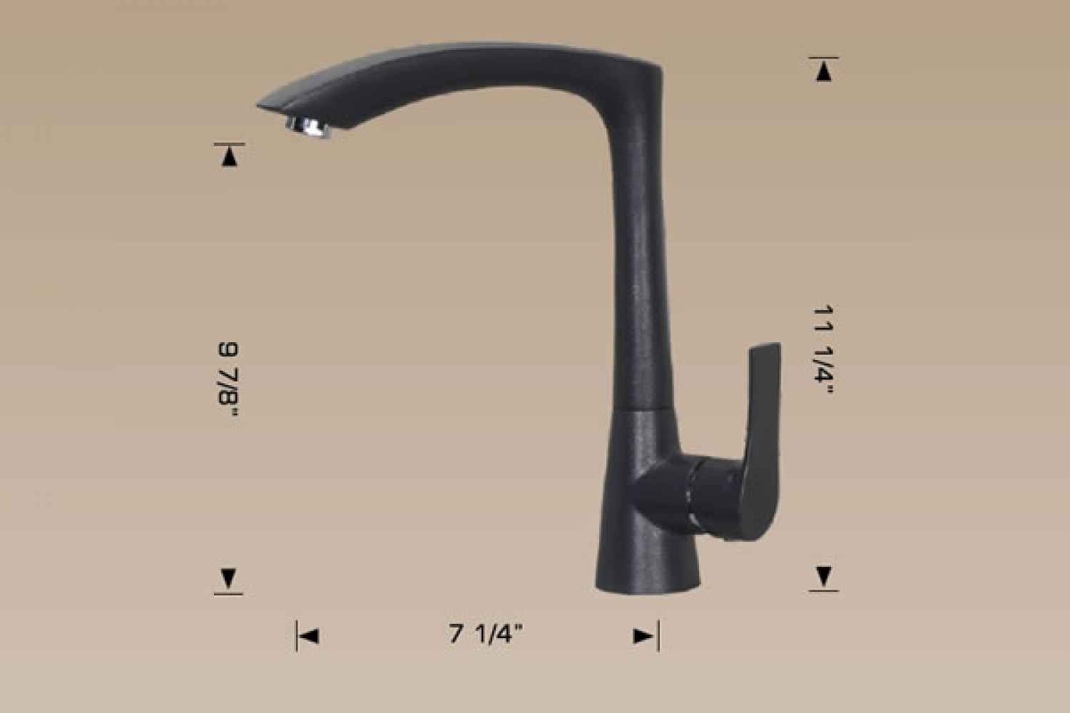 1 Hole  Stainless Steel Kitchen Sink Faucet Grey Stainless Steel