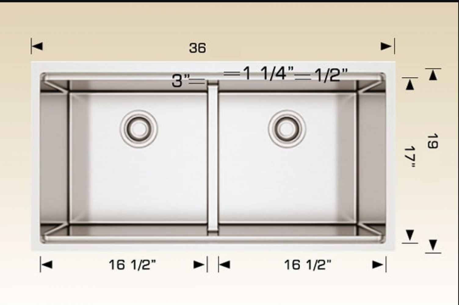 36-in. W Stainless Steel Kitchen Sink With 1 Bowl And 16 Gauge