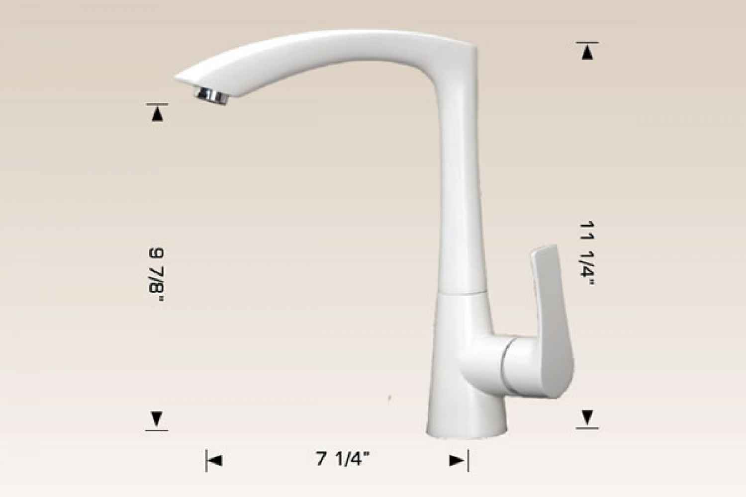1 Hole CSA Stainless Steel Kitchen Sink Faucet White Stainless Steel