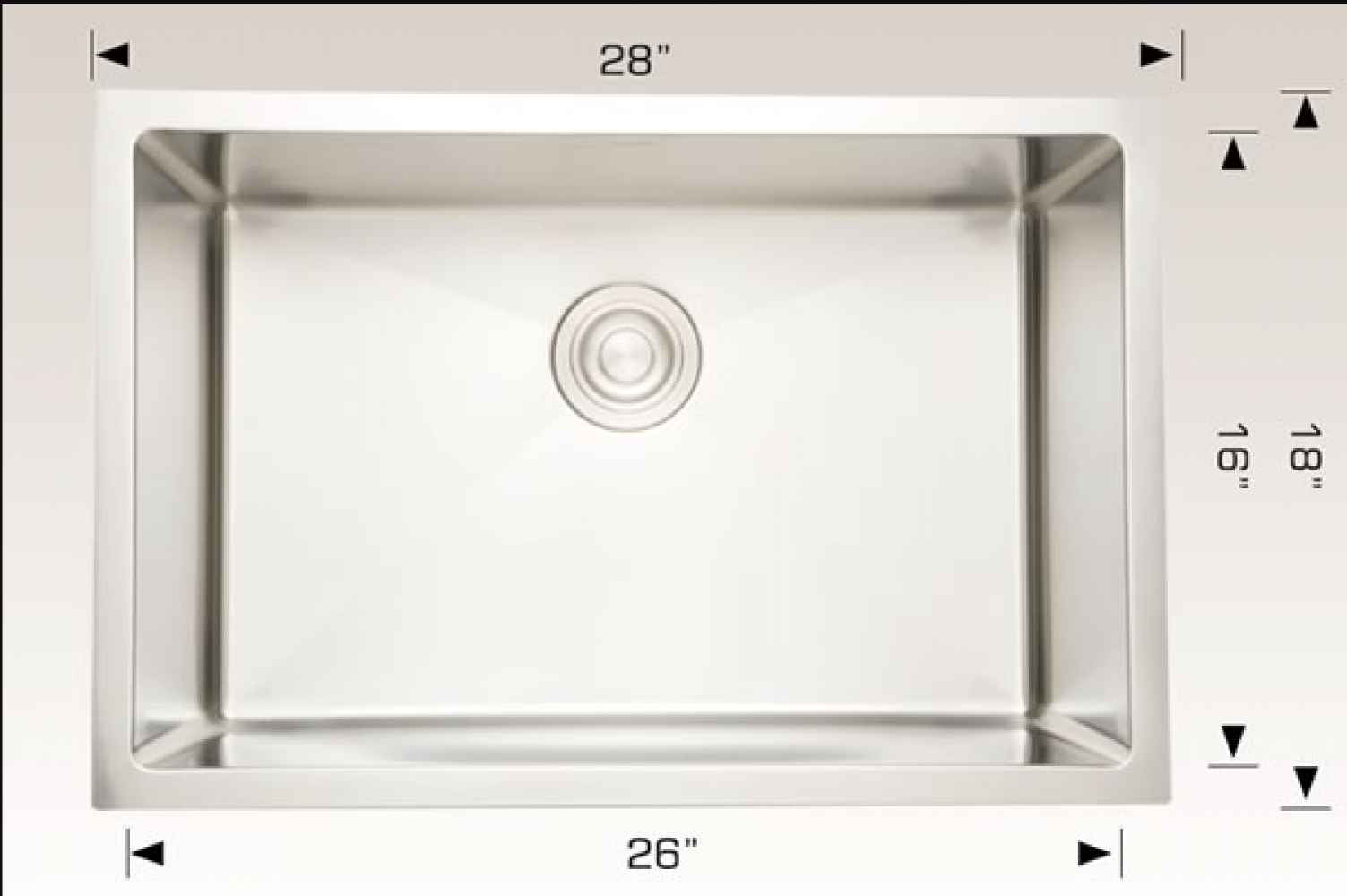 28-in. W CSA Approved Stainless Steel Kitchen Sink With 1 Bowl And 16 Gauge