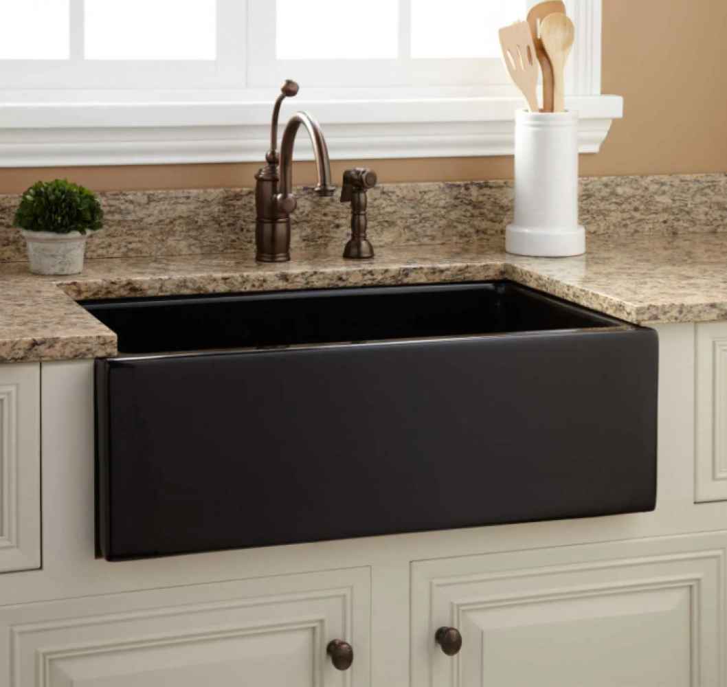 33-in. W CSA Approved Black Granite Composite Kitchen Sink With 1 Bowl
