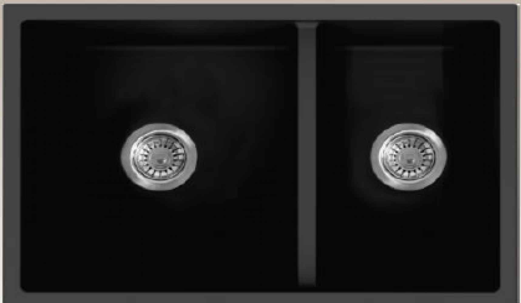 33-in. W CSA Approved Black Granite Composite Kitchen Sink With 2 Bowl