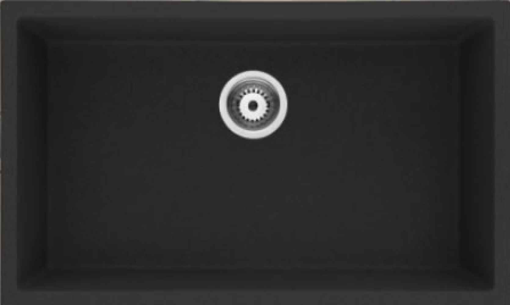 25-in. W CSA Approved Black Granite Composite Kitchen Sink With 1 Bowl