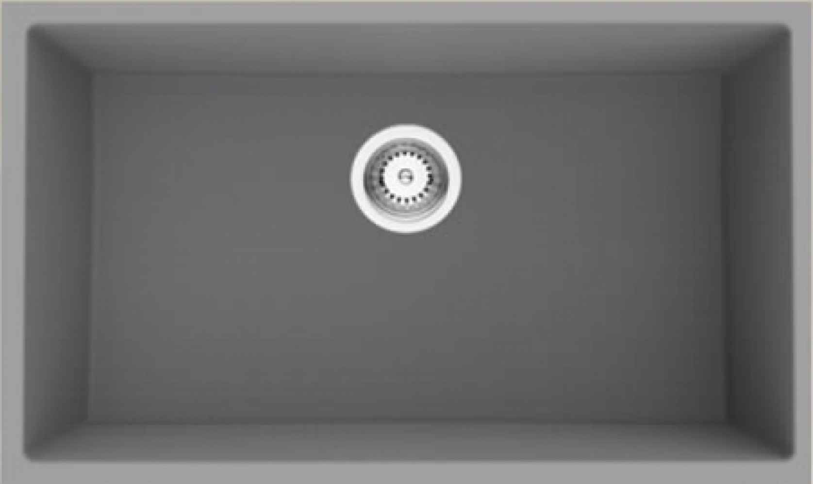 27-in. W CSA Approved Grey Granite Composite Kitchen Sink With 1 Bowl