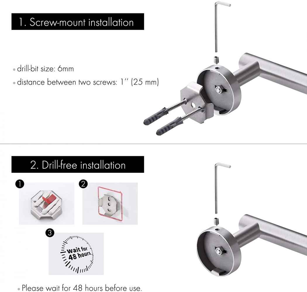 24 in. x  2.5 in. x  1.5 in.  Brushed Stainless Steel Towel Bar Stainless Steel
