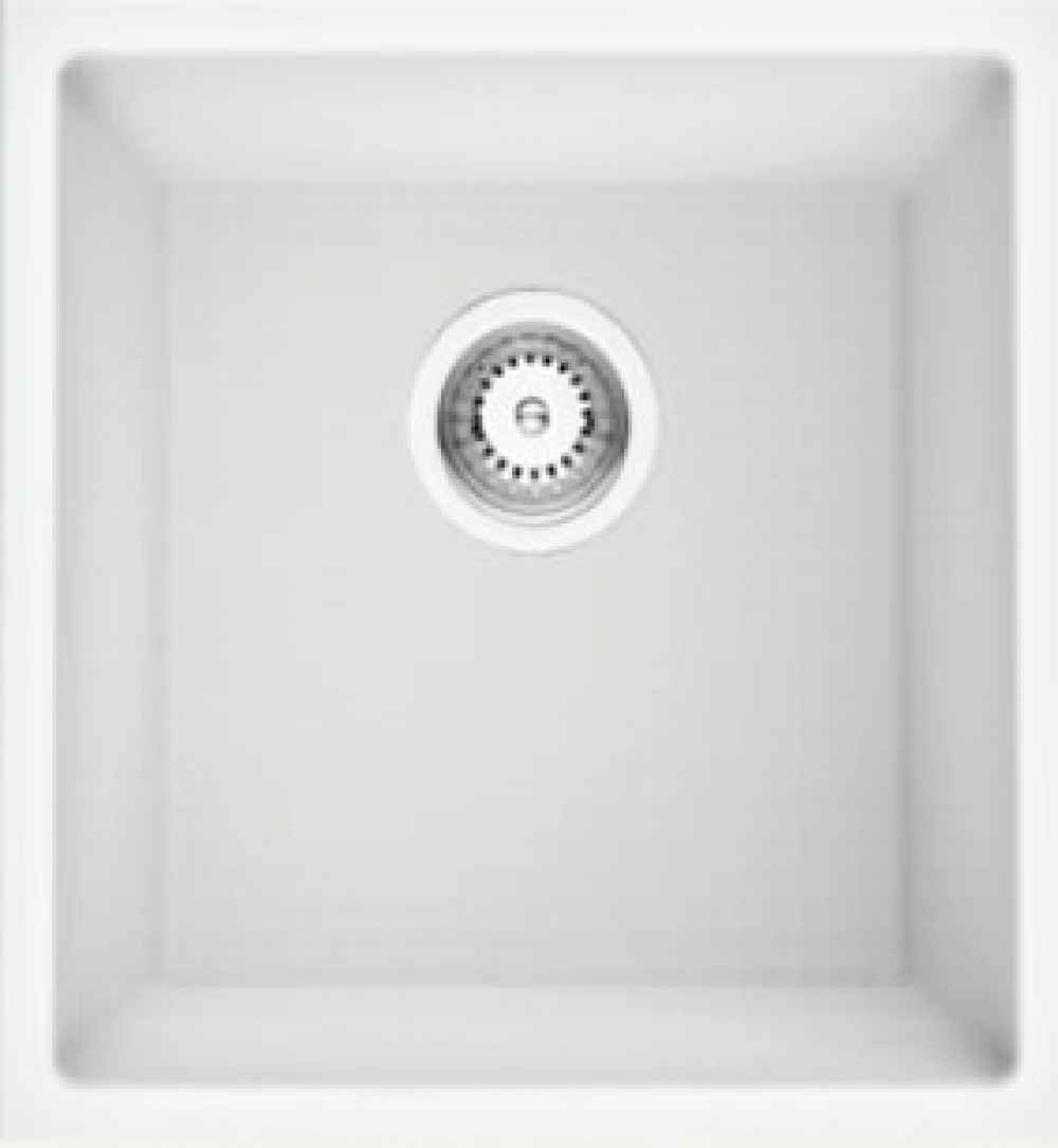 15-in. W CSA Approved White Granite Composite Kitchen Sink With 1 Bowl