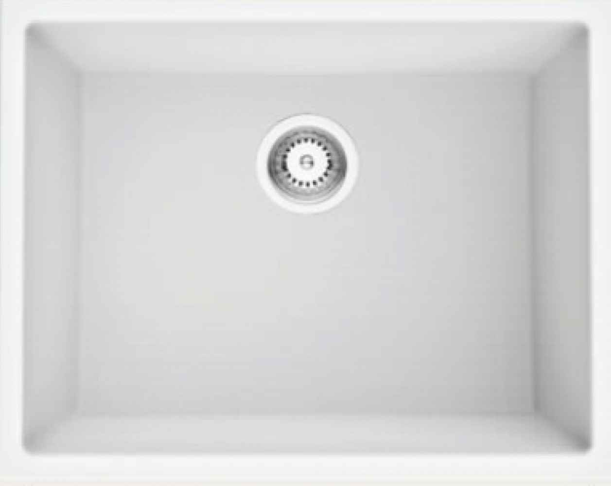 23-in. W CSA Approved White Granite Composite Kitchen Sink With 1 Bowl
