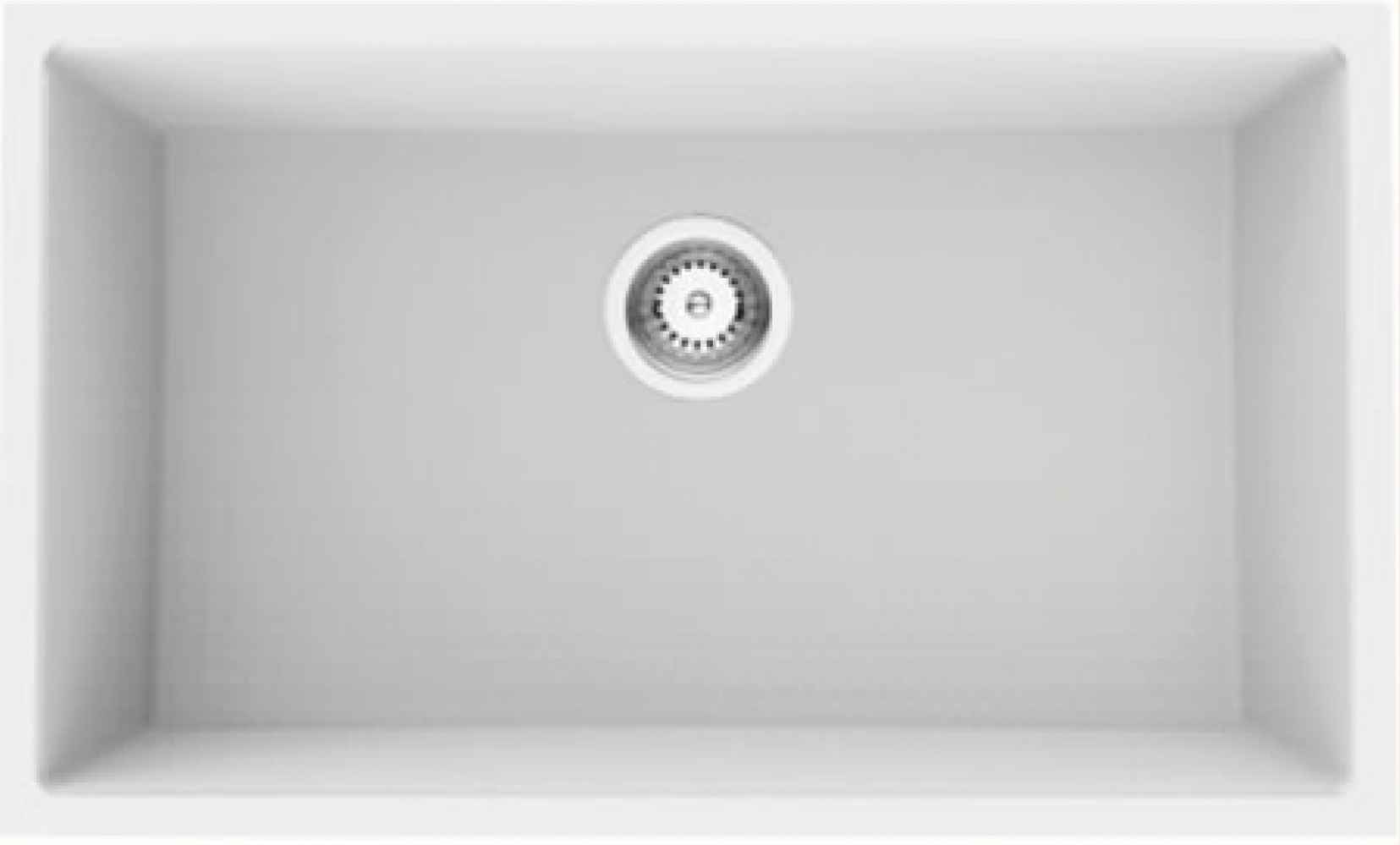 27-in. W CSA Approved White Granite Composite Kitchen Sink With 1 Bowl