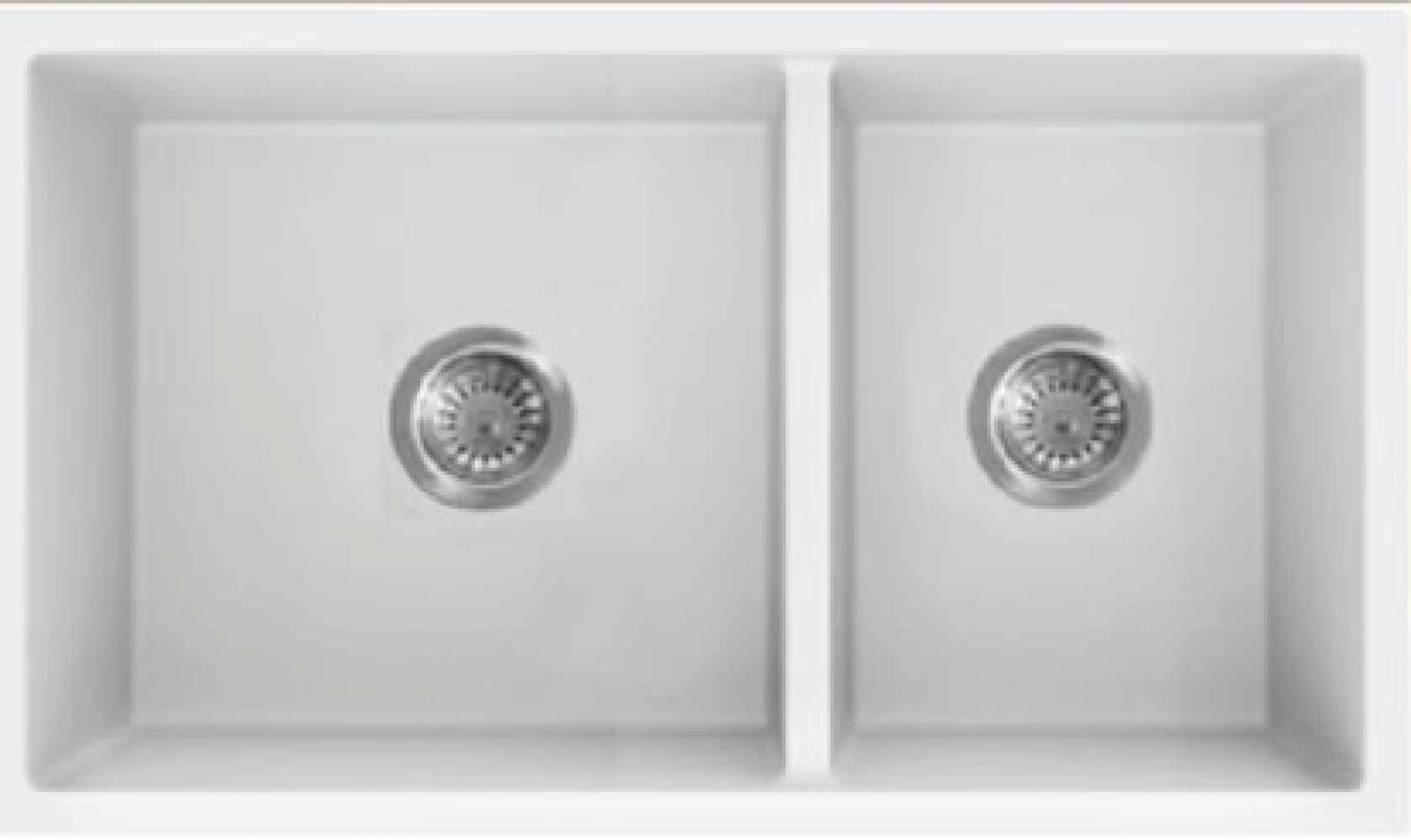 34-in. W CSA Approved White Granite Composite Kitchen Sink With 2 Bowl