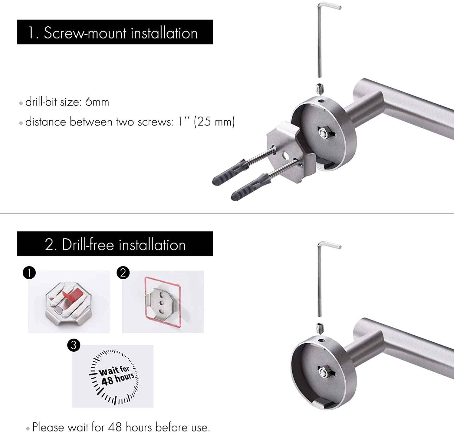 18 in. x  2.5 in. x  1.5 in.  Brushed Stainless Steel Towel Bar Stainless Steel