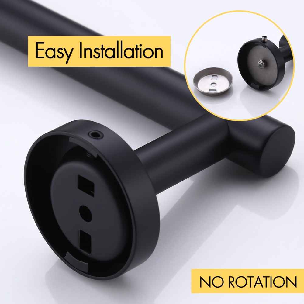 18 in. x 2.5 in. x 1.5 in. Black Towel Bar Stainless Steel
