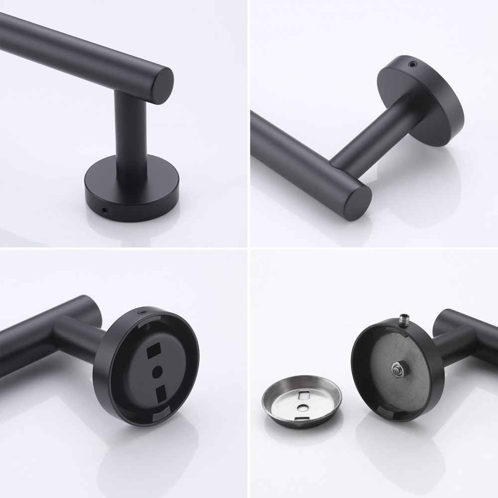 30 in. x 2.5 in. x 1.5 in. Black Towel Bar Stainless Steel