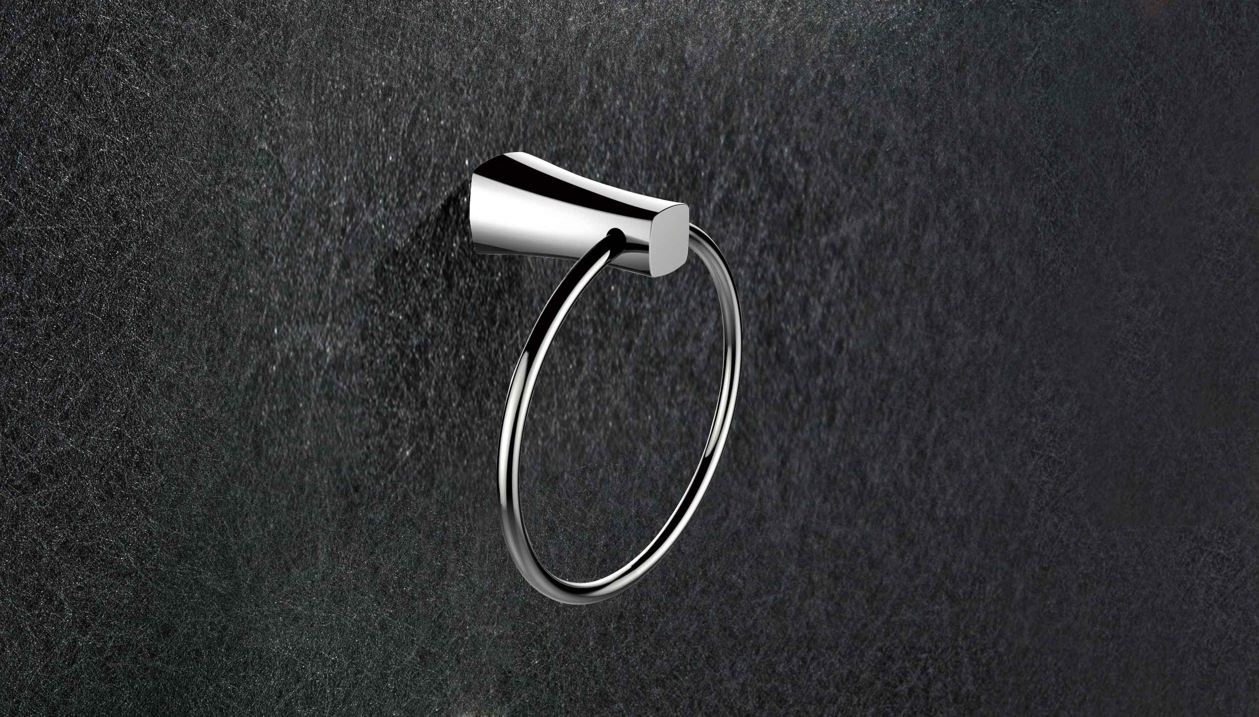 7.09 in. x  3.74 in. Wall Mount Chrome Towel Ring Stainless Steel