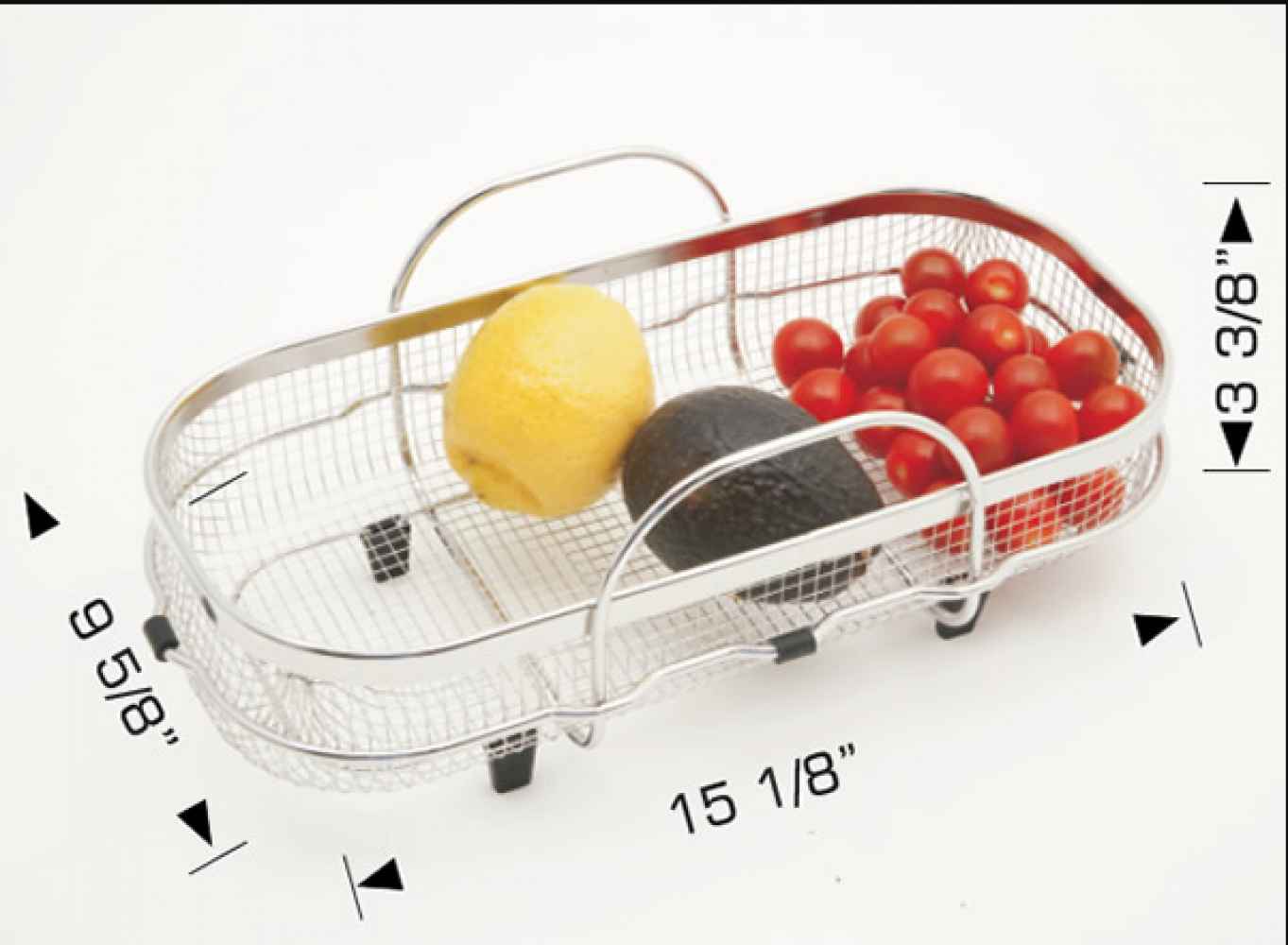 15.125-in. W Stainless Steel Kitchen Basket In Stainless Steel Color