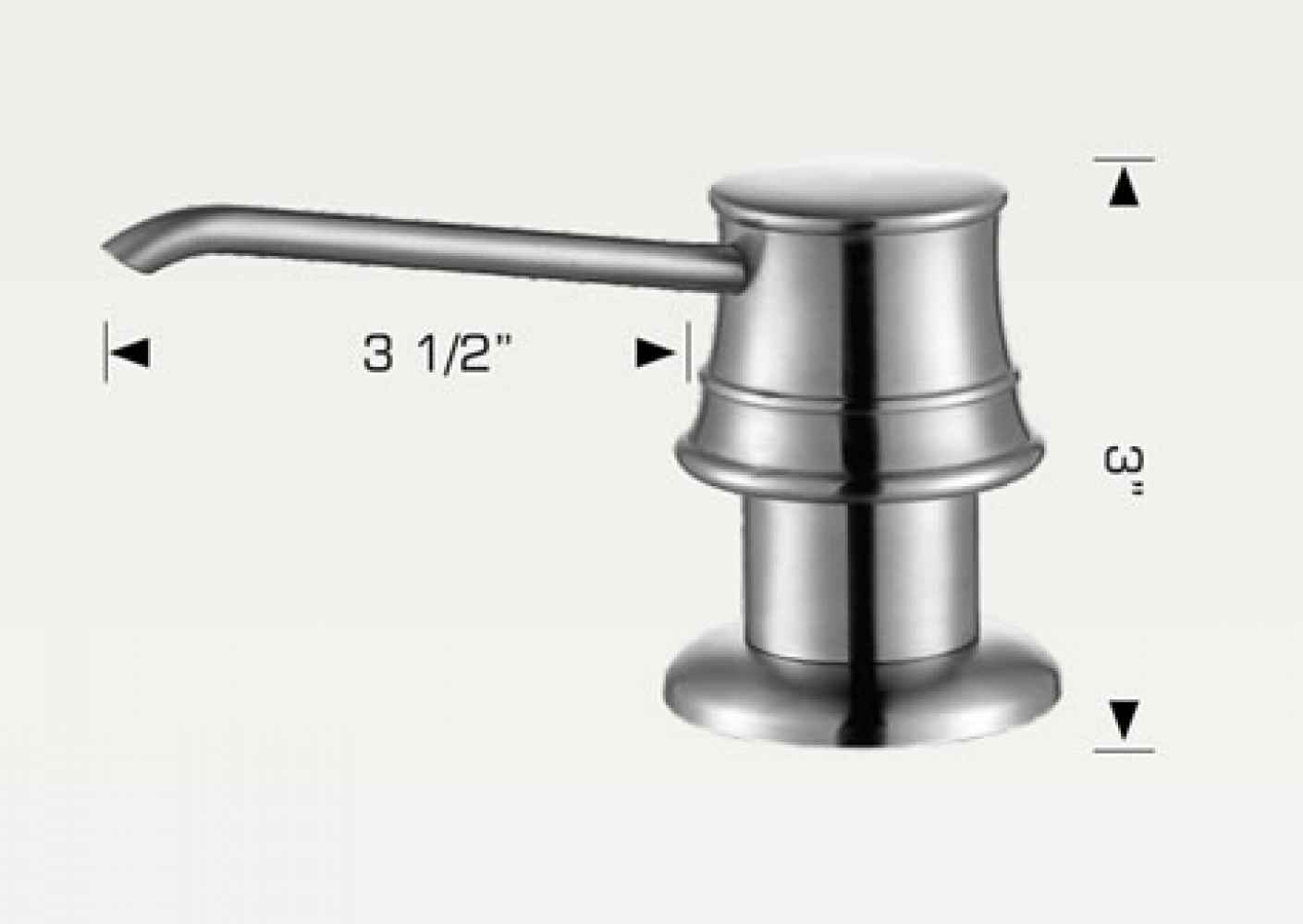 3.5 in. x 3 in. x 3 in. Stainless Steel Soap Dispenser Above Counter