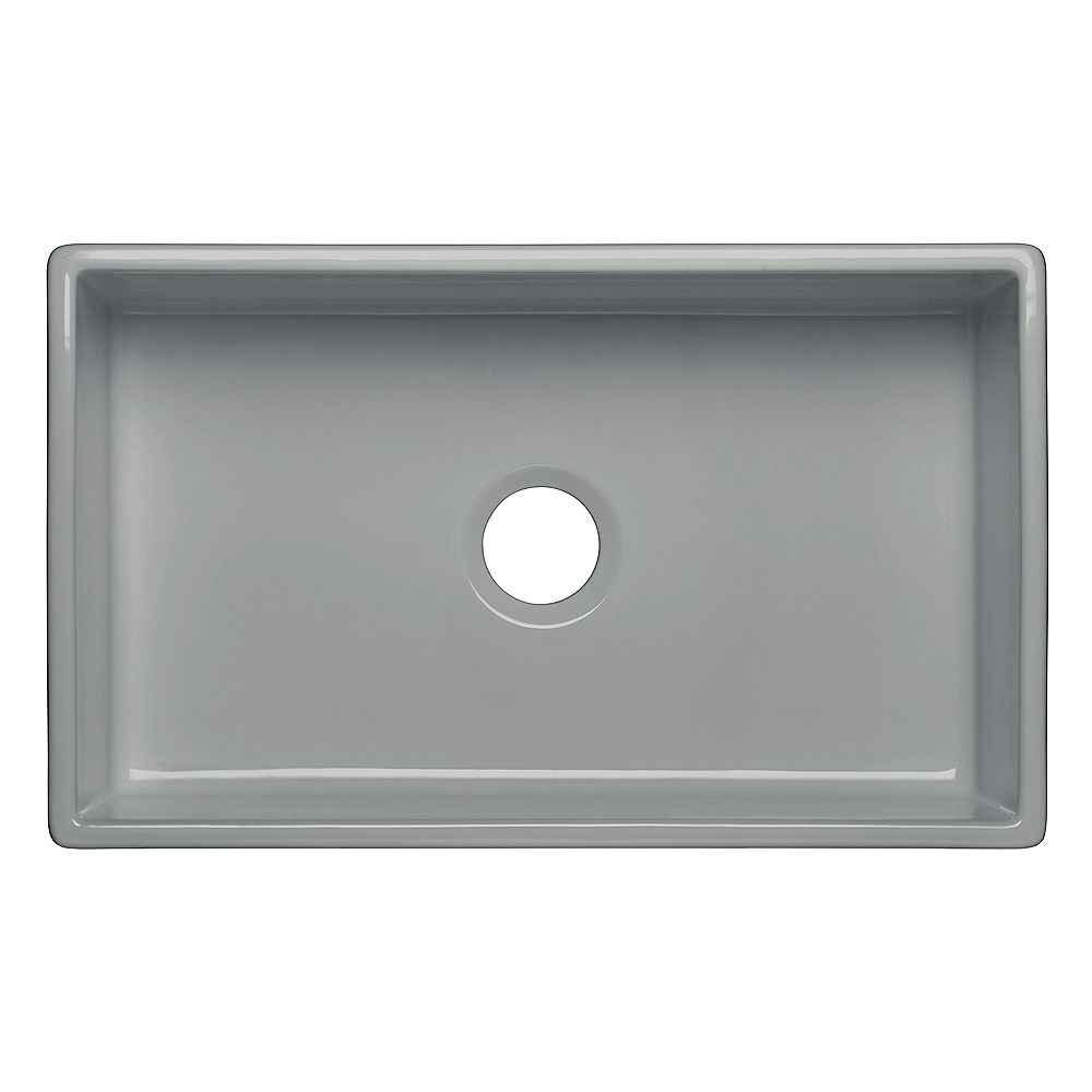 33-in. W CSA Approved Grey Granite Composite Kitchen Sink With 1 Bowl