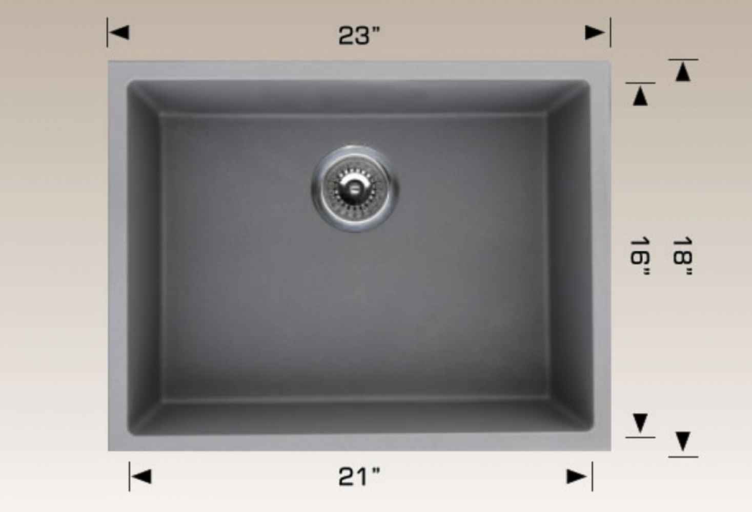 23-in. W CSA Approved Coffee Kitchen Sink With 1 Bowl