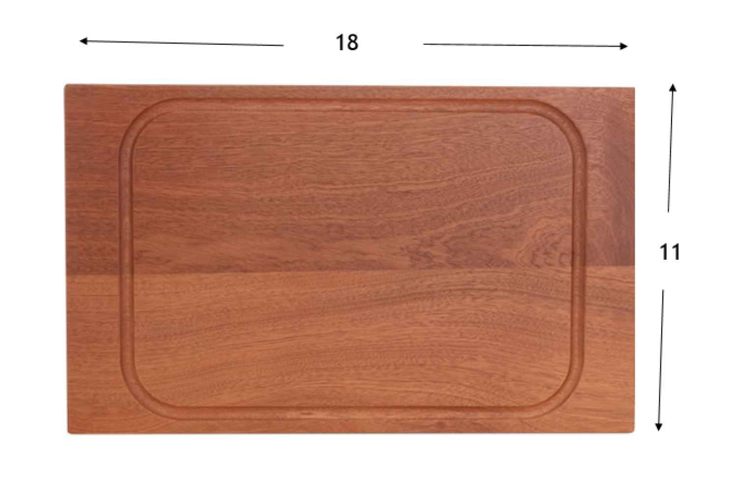 18-in. x 1.5-in. Solid Wood Above Counter Kitchen Cutting Board In Oak