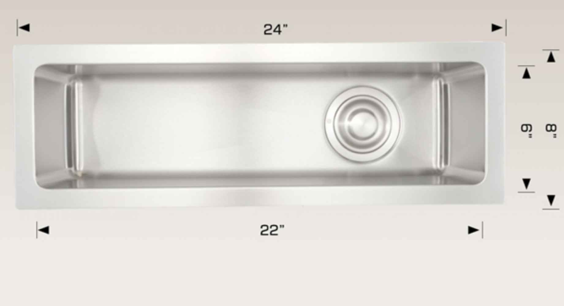 24-in. W CSA Approved Stainless Steel Kitchen Sink With 1 Bowl And 16 Gauge