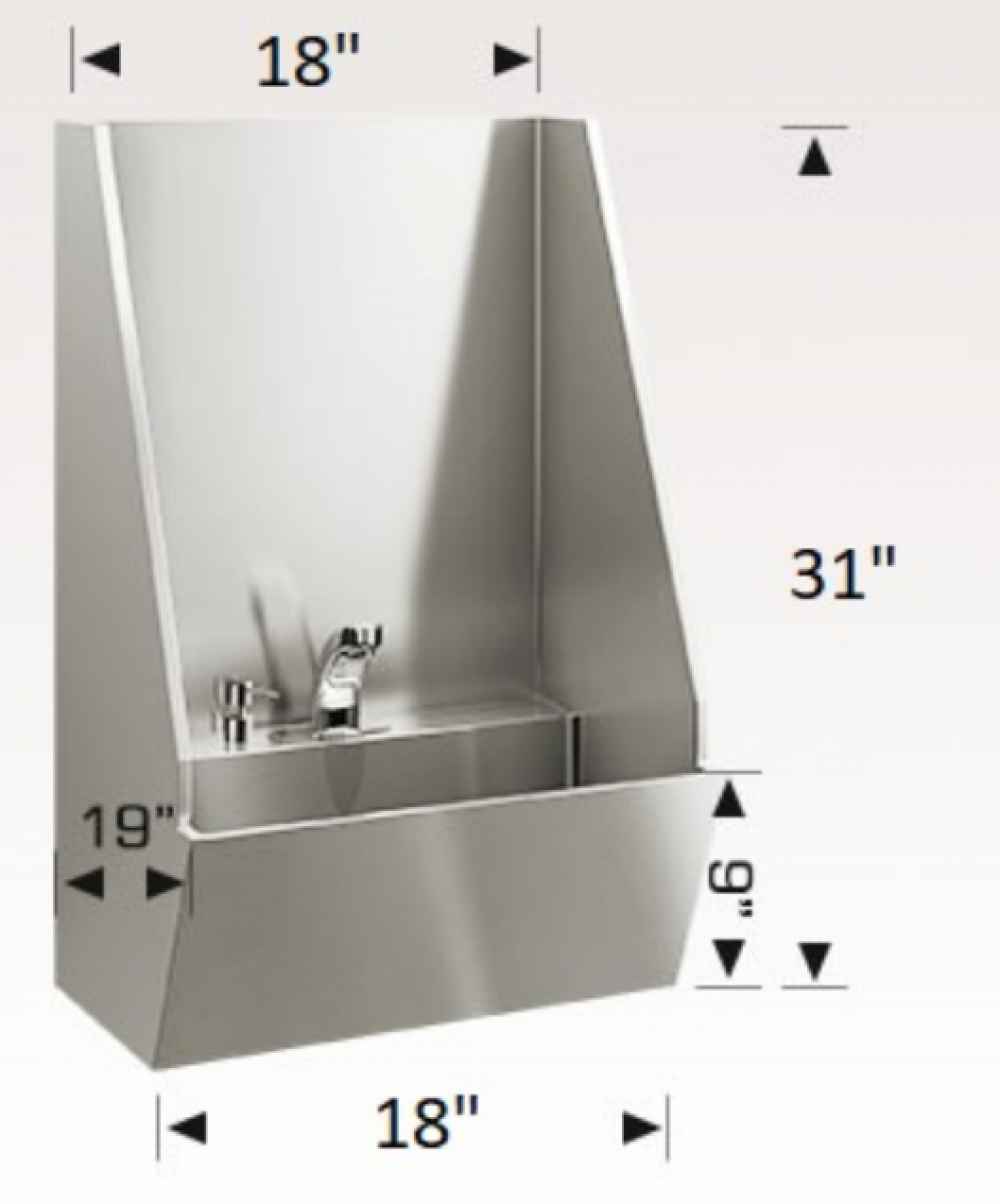 18-in. x 31-in. Hand Wash Station In Stainless Steel