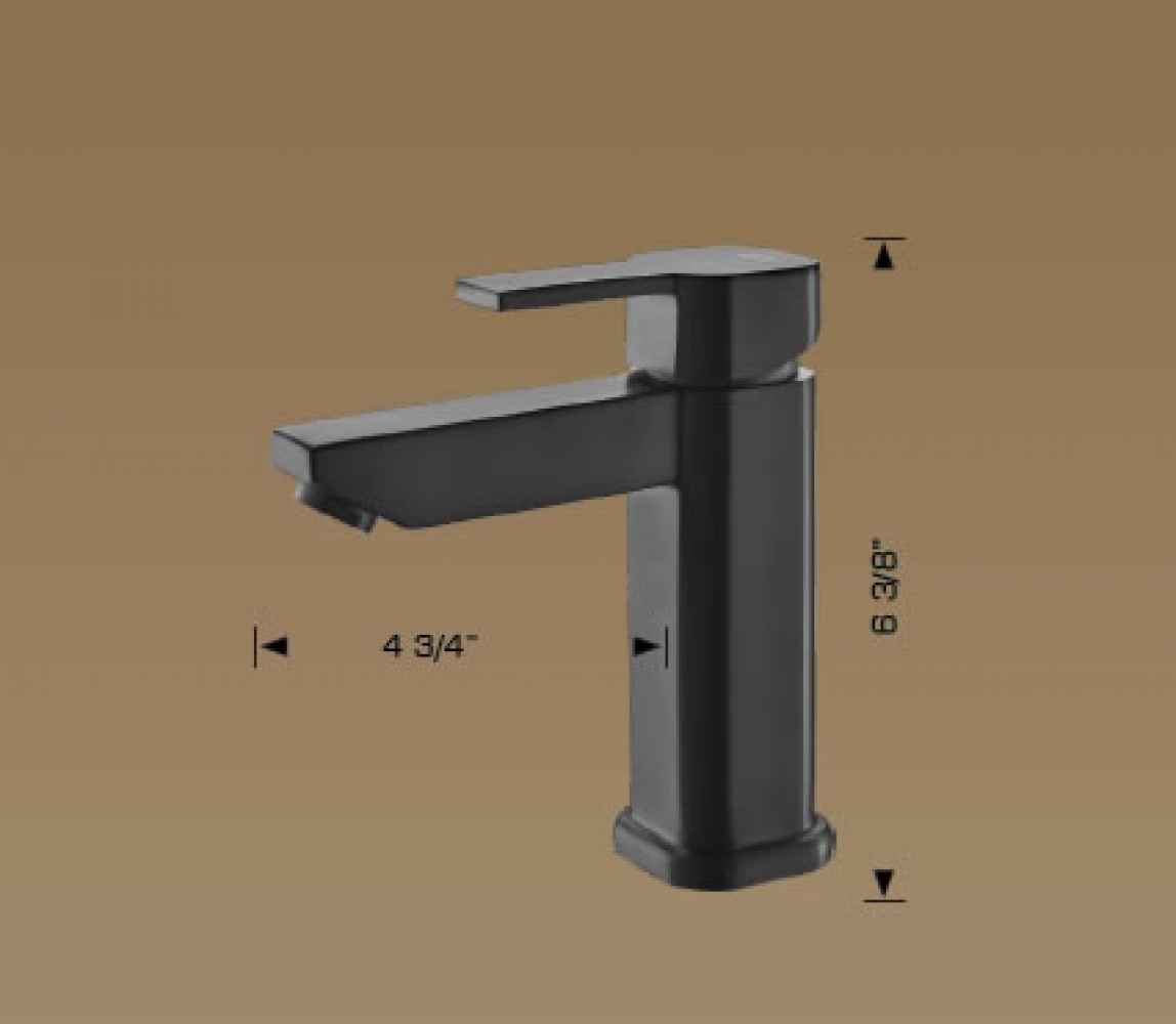 1 Hole CSA Stainless Steel Bathroom Sink Faucet Black Stainless Steel
