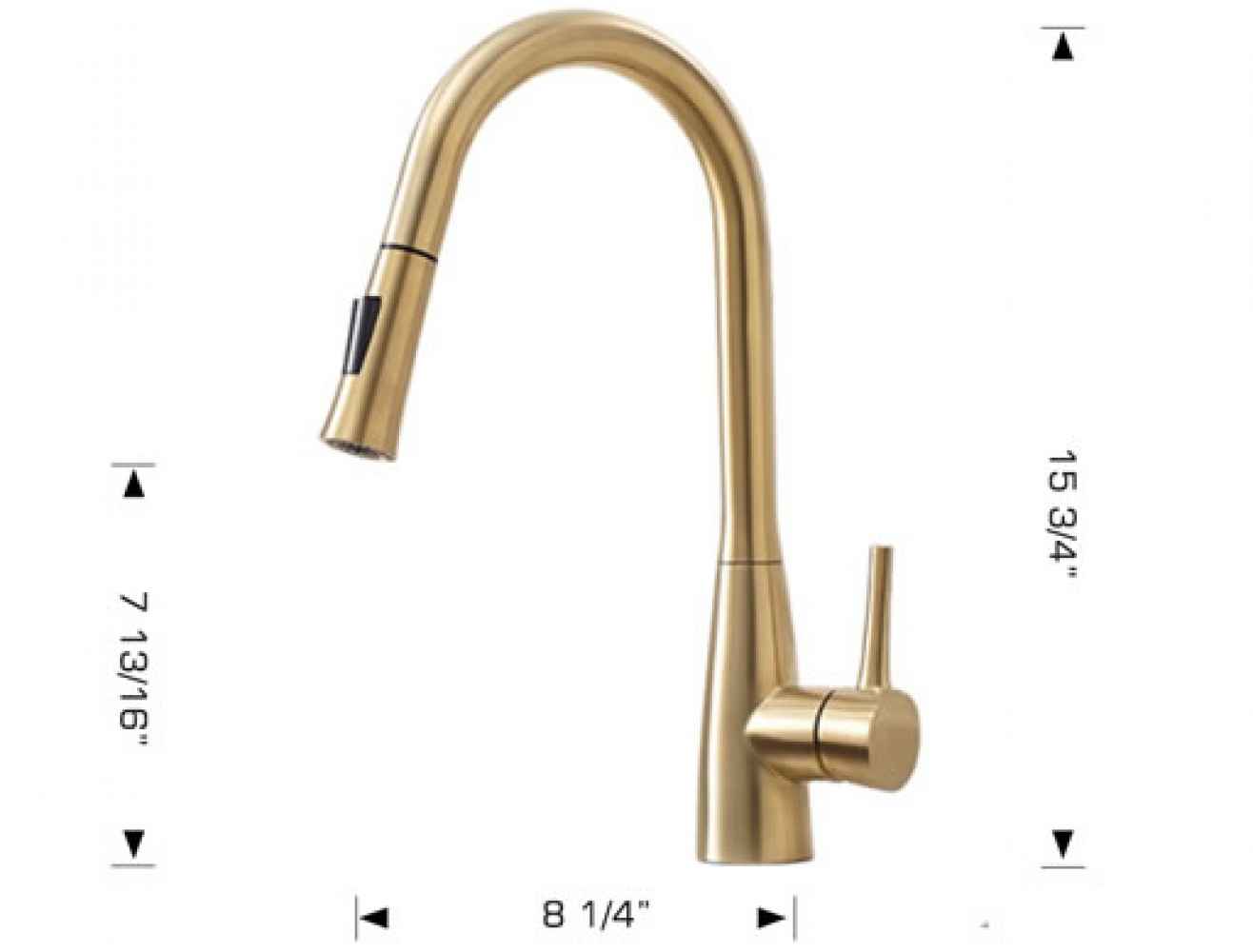 1 Hole CSA Stainless Steel Kitchen Sink Faucet Gold Stainless Steel