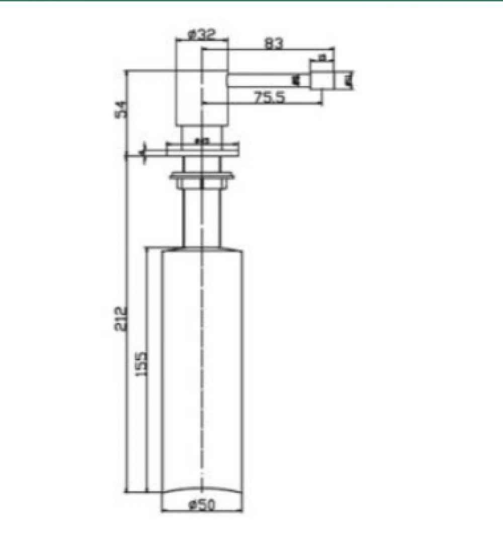 2.13 in. x 3.15 in. x 2.75 in. Stainless Steel Soap Dispenser Above Counter