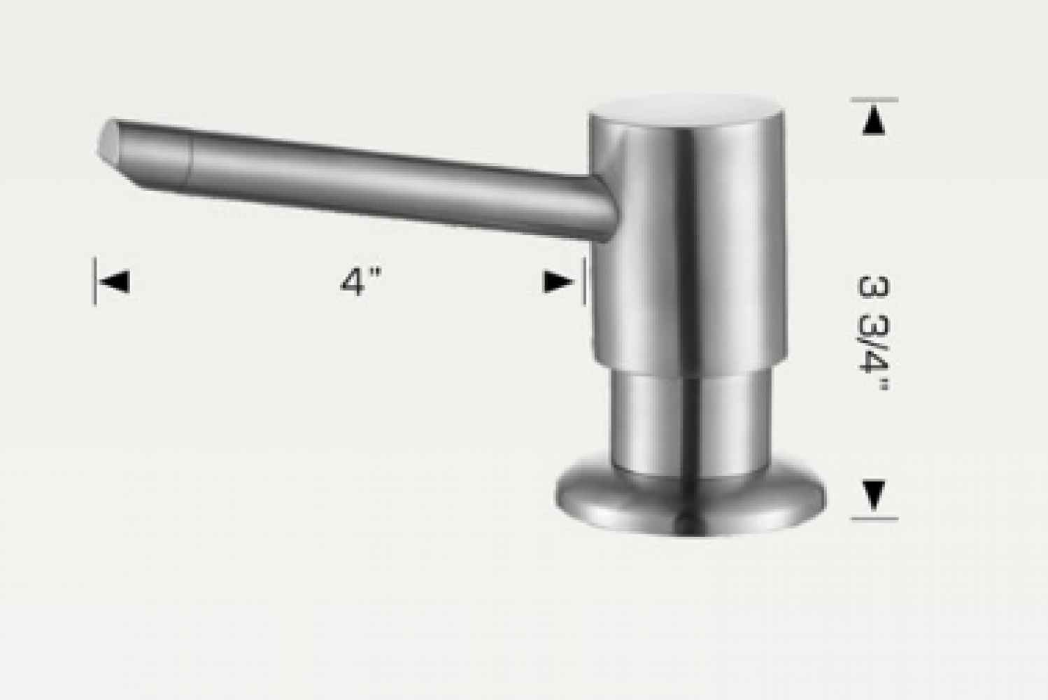 2.13 in. x 5 in. x 3.75 in. Stainless Steel Soap Dispenser Above Counter