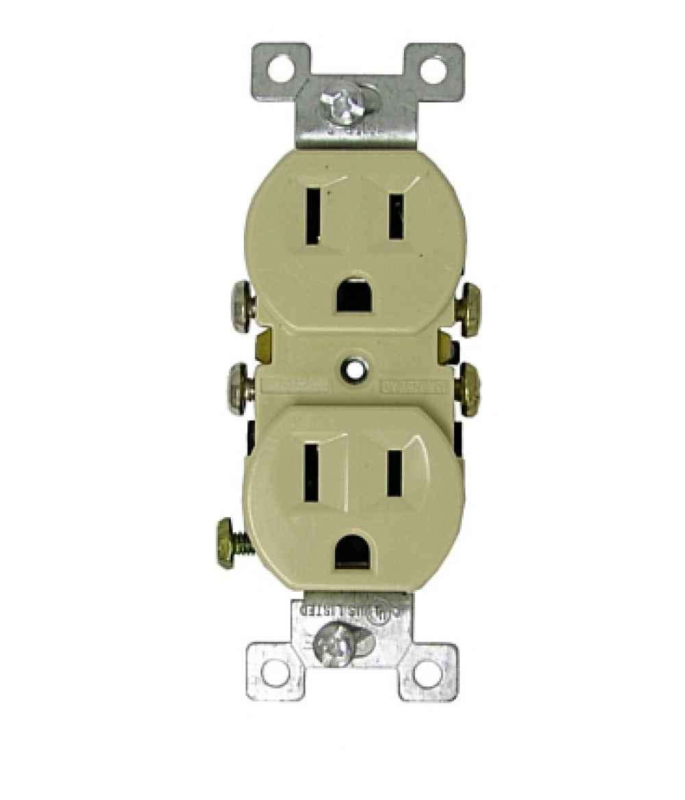 15 AMP Unique Ivory Electrical Receptacle Aluminum