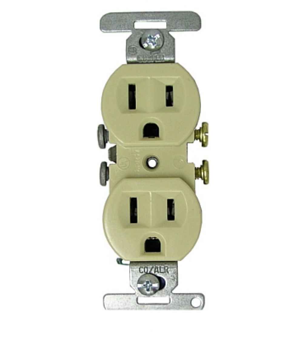 15 AMP Unique Ivory Electrical Receptacle Aluminum