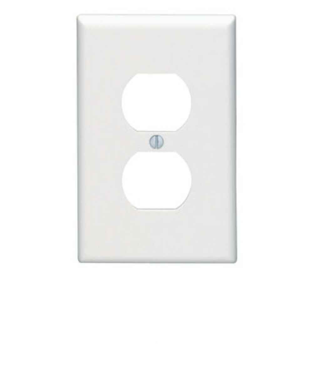 Rectangle White Electrical Receptacle Plate Plastic