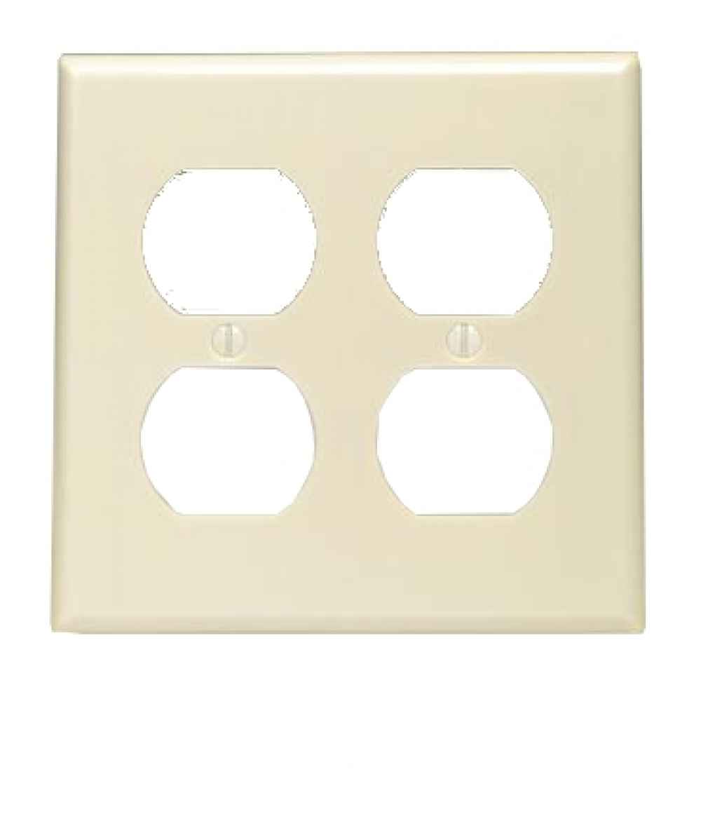 Square Ivory Electrical Receptacle Plate Plastic