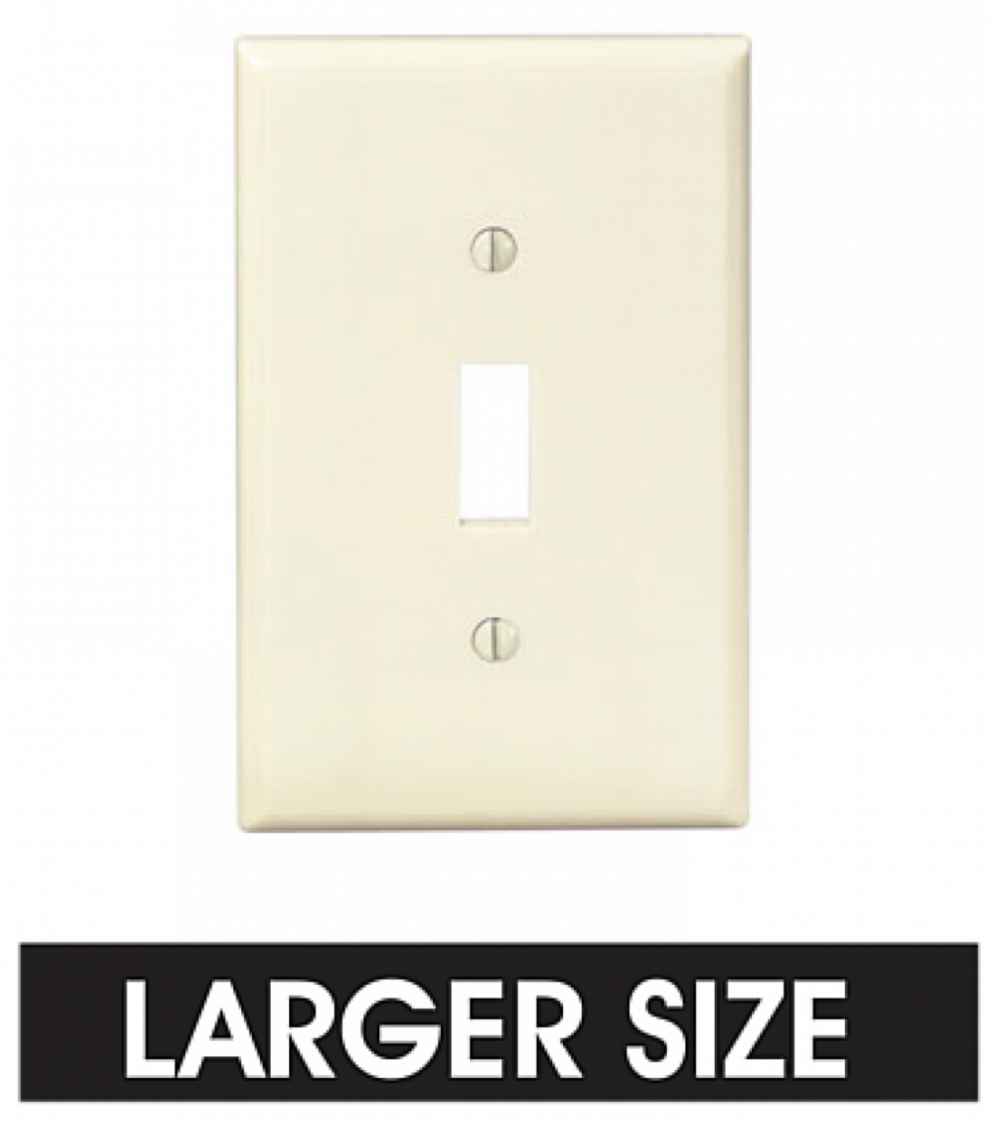 Rectangle Ivory Electrical Switch Plate Plastic