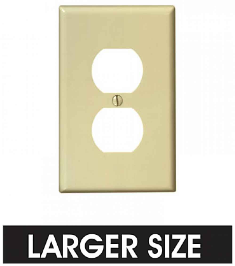 Rectangle Ivory Electrical Receptacle Plate Plastic