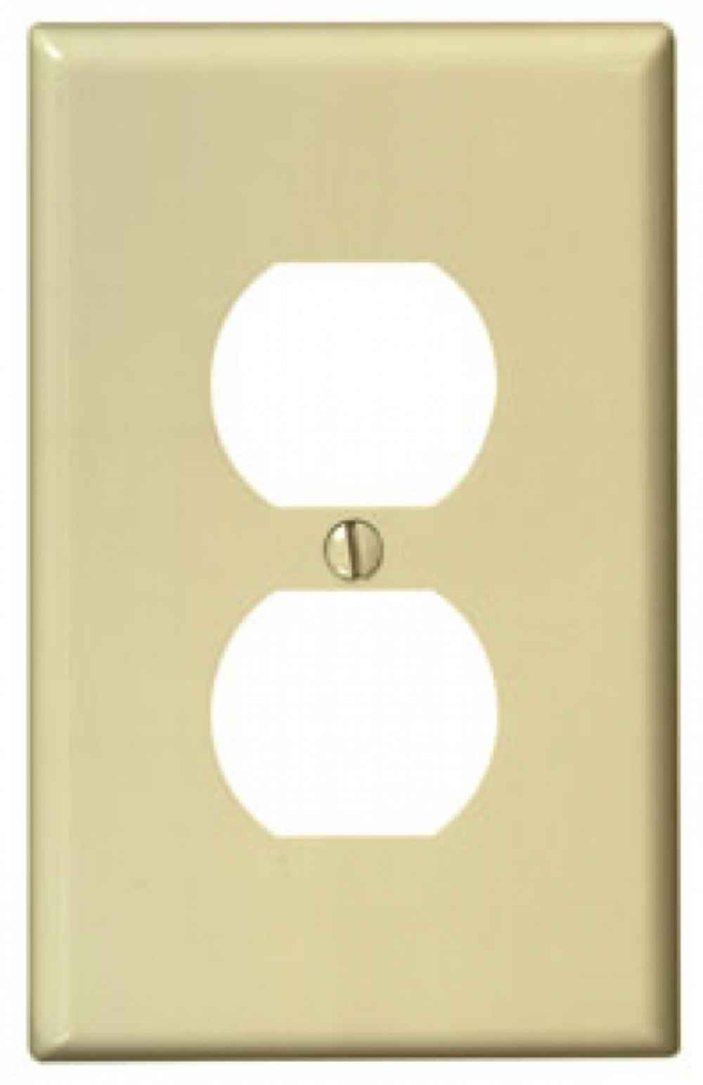 Rectangle Ivory Electrical Receptacle Plate Plastic