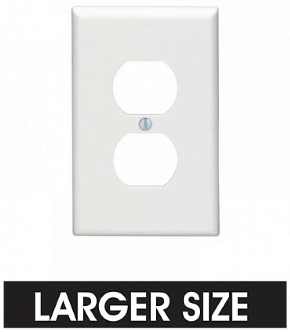 Rectangle White Electrical Receptacle Plate Plastic
