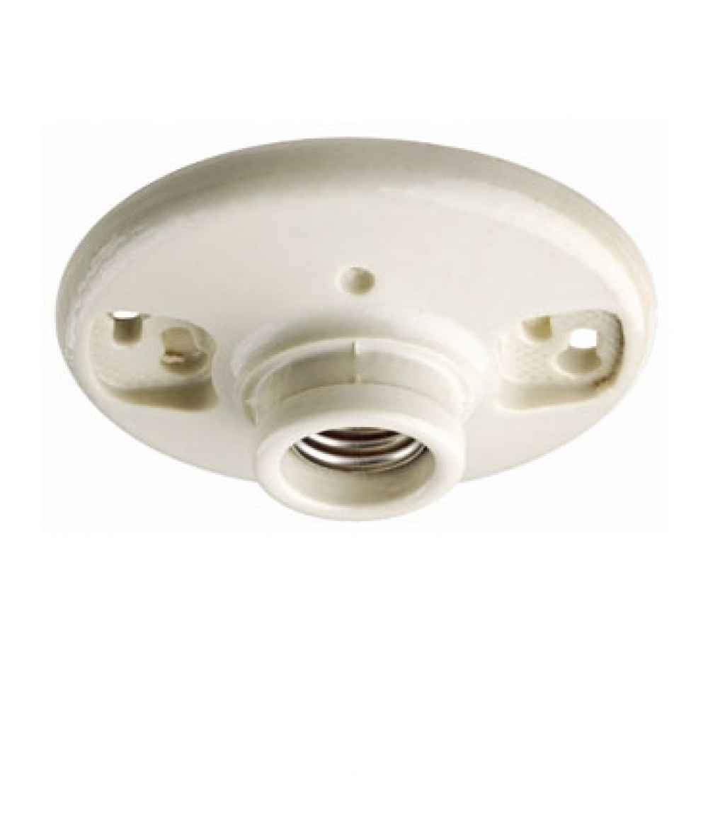 Round White Bulb Holder Plastic