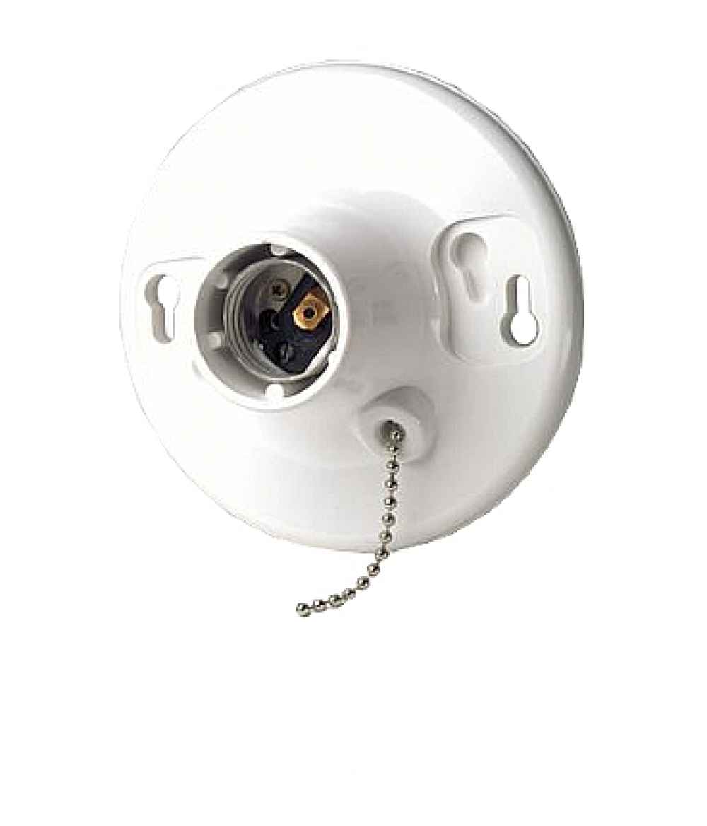 Round White Bulb Holder Plastic