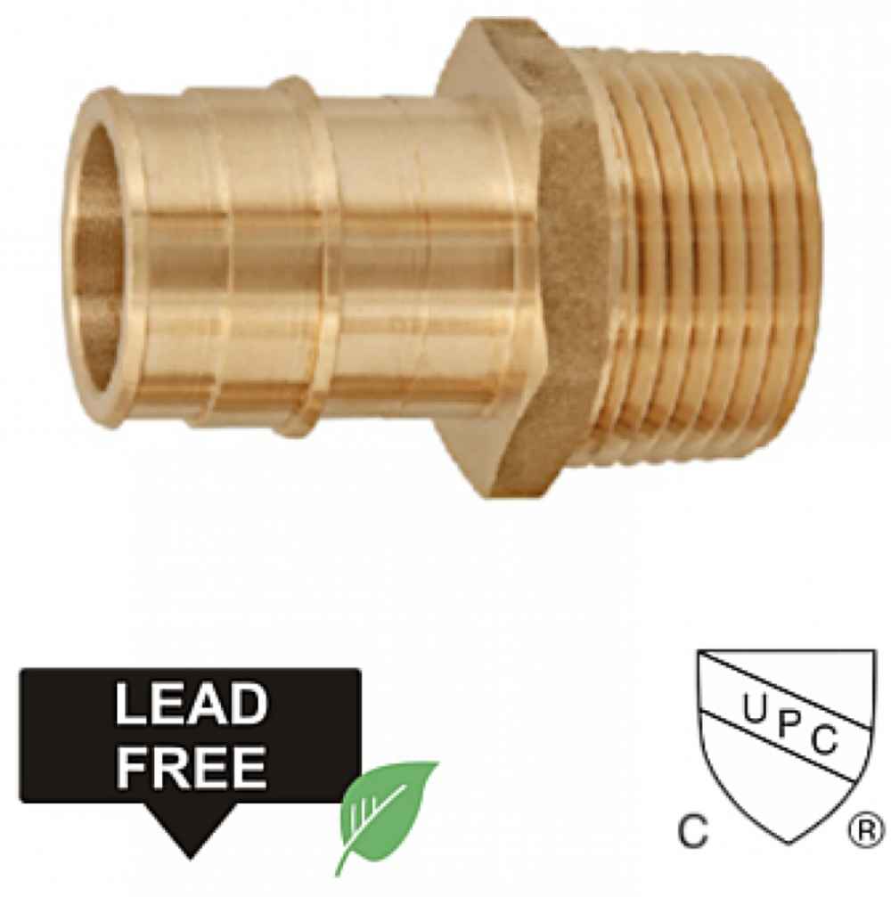 0.5 in. x 0.5 in. Lead Free Brass Cold Expansion MIP Adapter Male