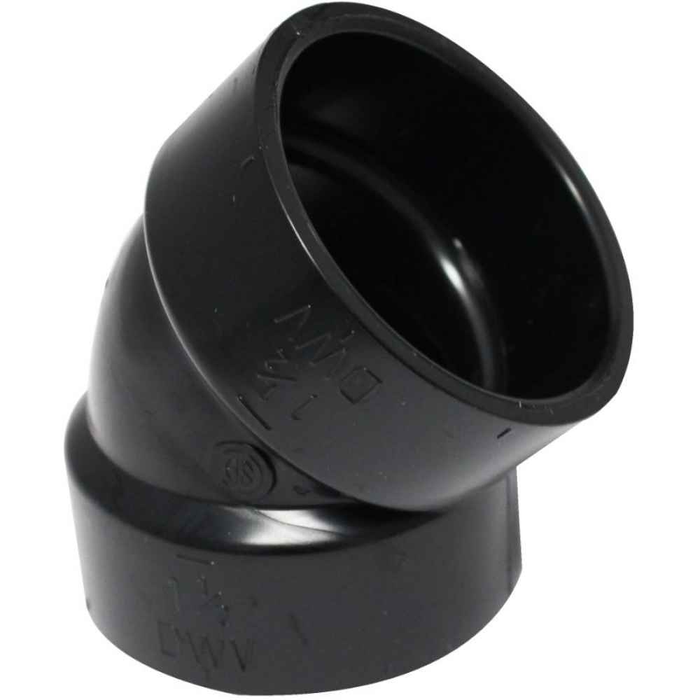 1.5 in. x 1.5 in. ABS 45 Elbow Hub x Hub
