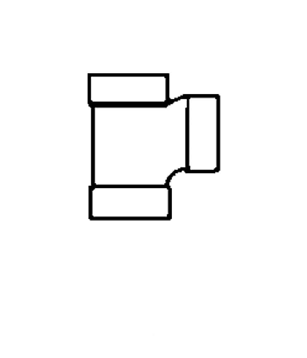 2 in. x 2 in. x 2 in. ABS Sanitary Tee