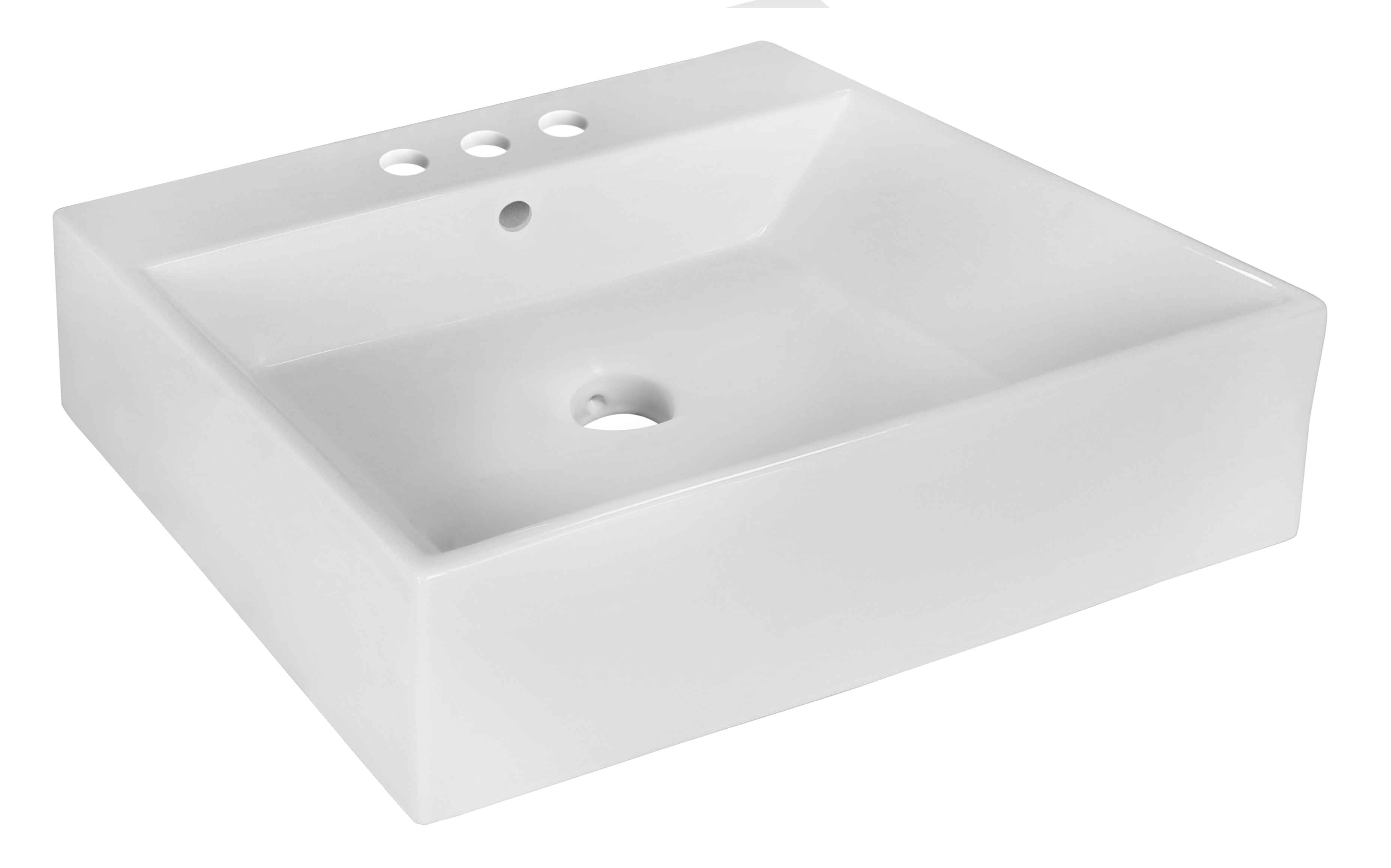 20.5-in. x 17.25-in. Rectangle Bathroom Vessel Sink White Enamel Glaze