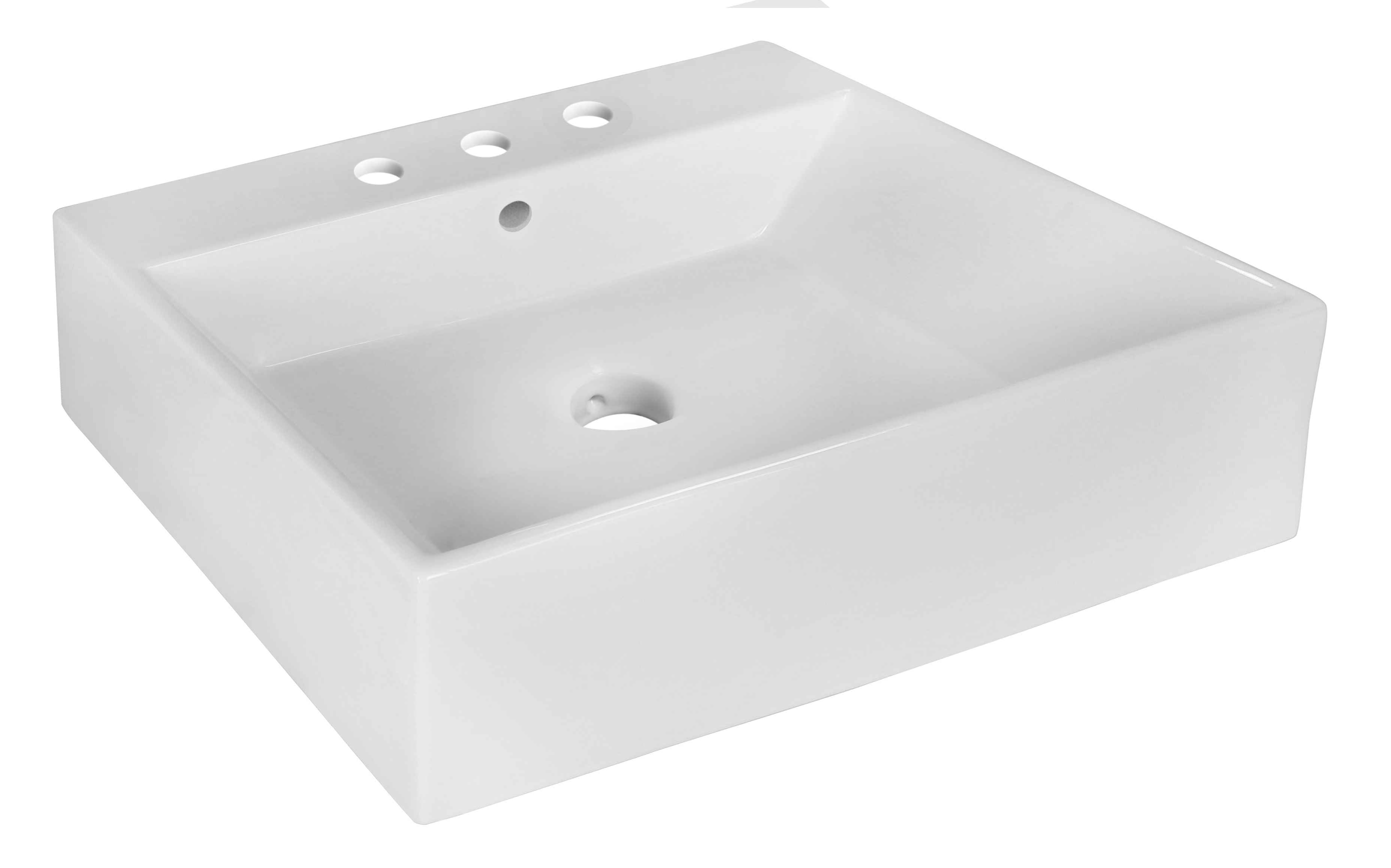 20.5-in. x 17.25-in. Rectangle Bathroom Vessel Sink White Enamel Glaze