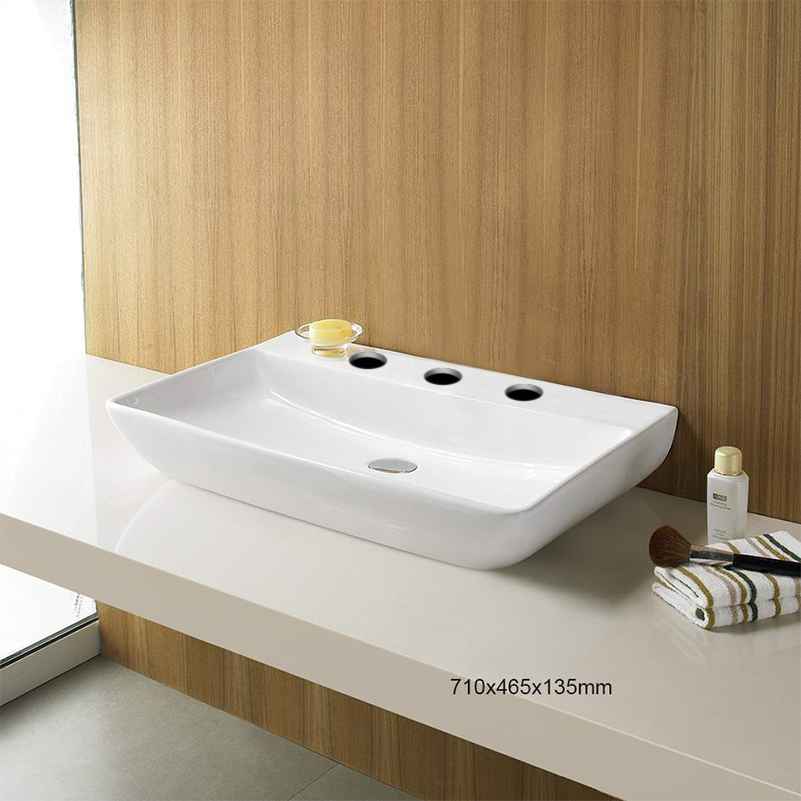 28-in. x 18.3-in. Rectangle Bathroom Vessel Sink White Enamel Glaze