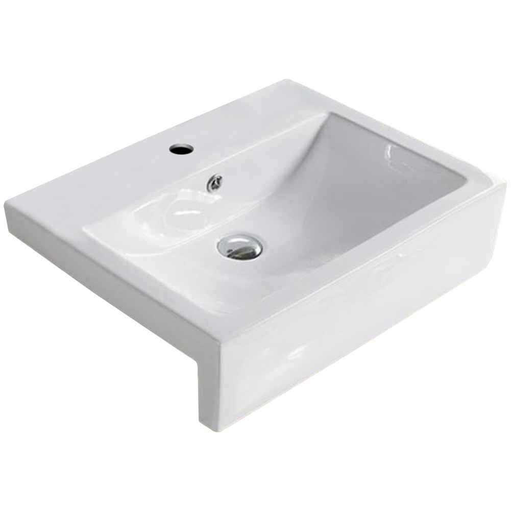 23.6-in. x 17.7-in. Rectangle Bathroom Vessel Sink White Enamel Glaze