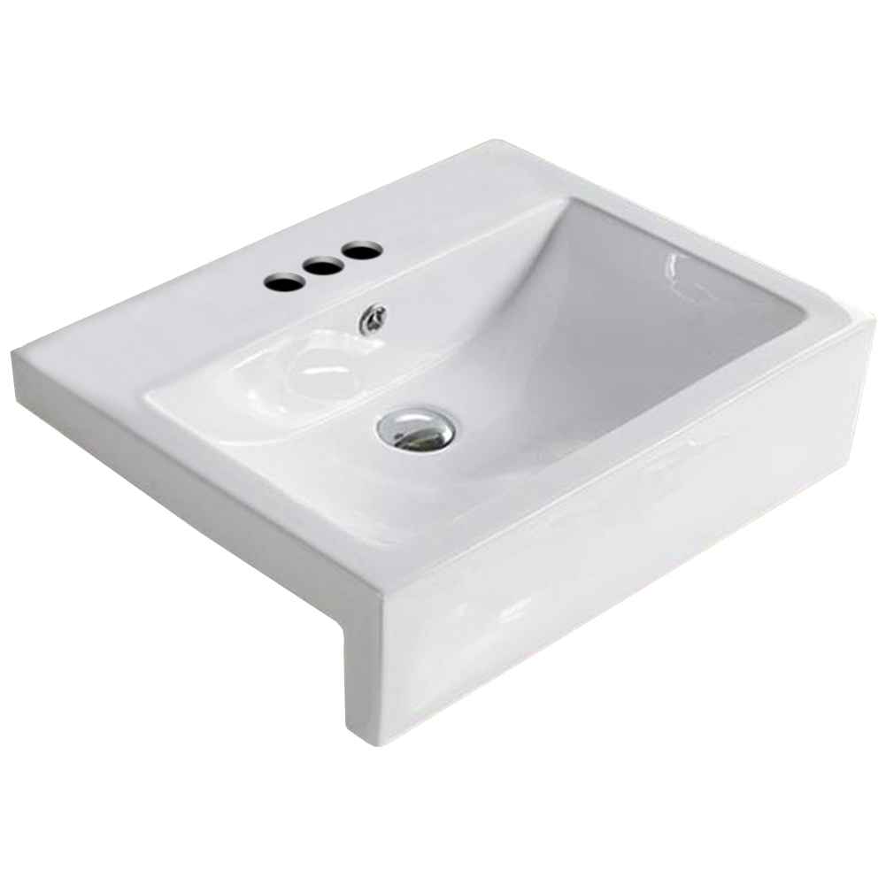 23.6-in. x 17.7-in. Rectangle Bathroom Vessel Sink White Enamel Glaze